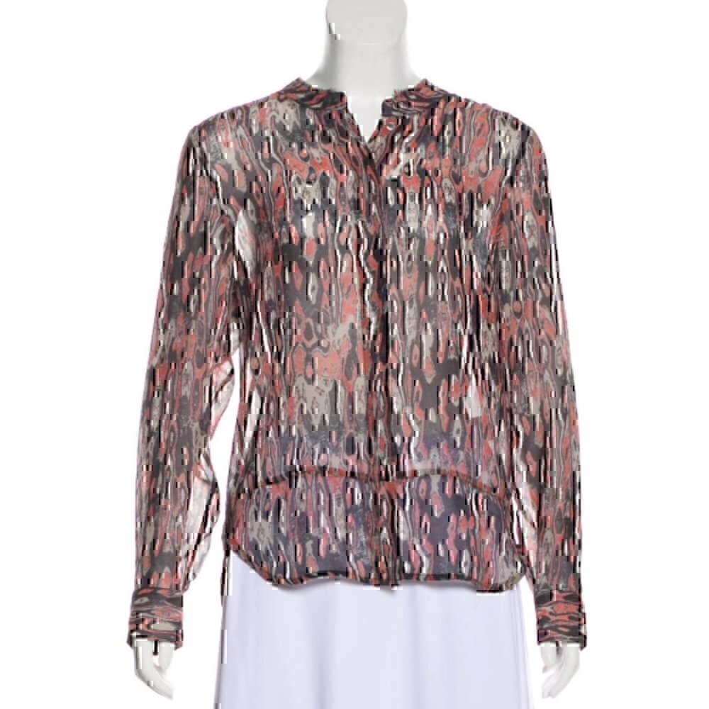 IRO Silk Printed Top  Excellent Size 3 see Measurements